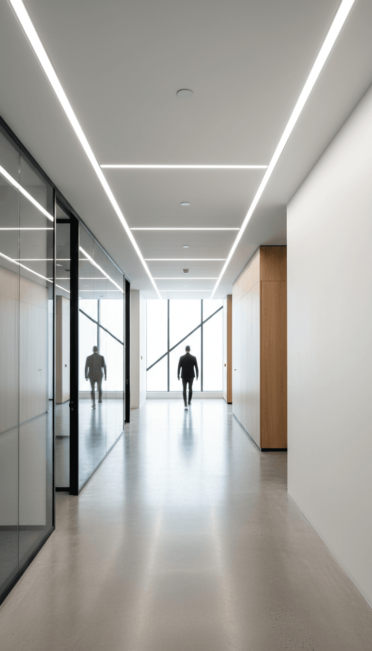 modern retail interior fit-out with exposed brick and polished concrete floor